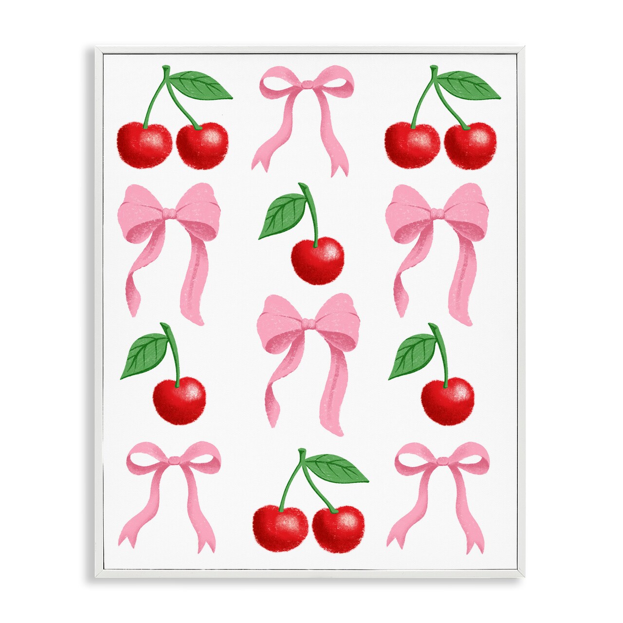 Stupell Industries Cherries & Bows Assortment Framed Giclee, design by Marcus Prime